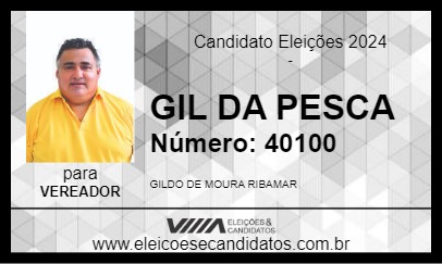 Candidato GIL DA PESCA 2024 - VIGIA - Eleições