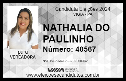 Candidato NATHALIA DO PAULINHO 2024 - VIGIA - Eleições