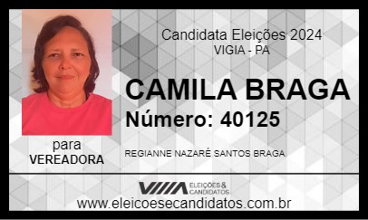 Candidato CAMILA BRAGA 2024 - VIGIA - Eleições