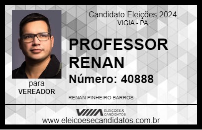 Candidato PROFESSOR RENAN 2024 - VIGIA - Eleições