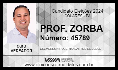 Candidato PROF. ZORBA 2024 - COLARES - Eleições