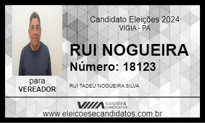 Candidato RUI NOGUEIRA 2024 - VIGIA - Eleições