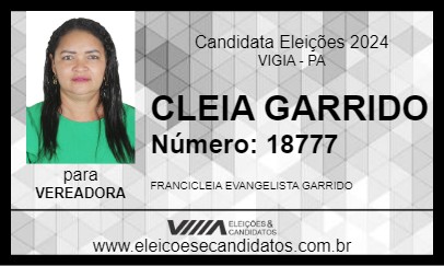 Candidato CLEIA GARRIDO 2024 - VIGIA - Eleições