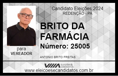 Candidato BRITO DA FARMÁCIA 2024 - REDENÇÃO - Eleições