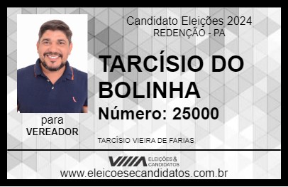 Candidato TARCÍSIO DO BOLINHA 2024 - REDENÇÃO - Eleições