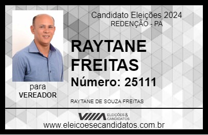 Candidato RAYTANE FREITAS 2024 - REDENÇÃO - Eleições