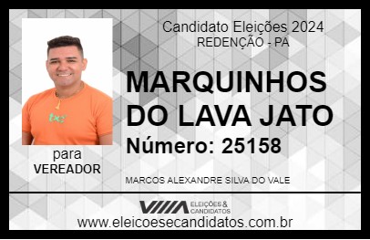 Candidato MARQUINHOS DO LAVA JATO 2024 - REDENÇÃO - Eleições