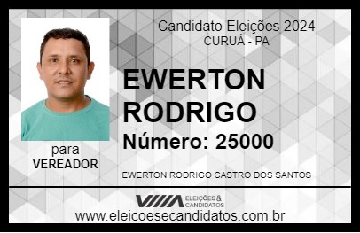 Candidato EWERTON RODRIGO 2024 - CURUÁ - Eleições