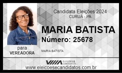 Candidato MARIA BATISTA 2024 - CURUÁ - Eleições