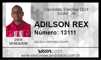 Candidato ADILSON REX 2024 - SOURE - Eleições