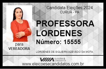 Candidato PROFESSORA LORDENES 2024 - CURUÁ - Eleições