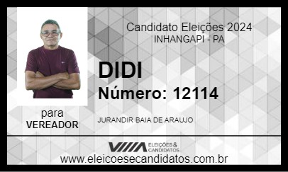 Candidato DIDI 2024 - INHANGAPI - Eleições