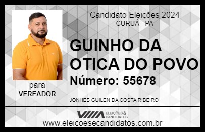 Candidato GUINHO DA OTICA DO POVO 2024 - CURUÁ - Eleições