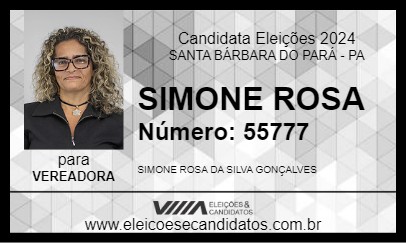 Candidato SIMONE DA BANCADA MISSIONÁRIA 2024 - SANTA BÁRBARA DO PARÁ - Eleições