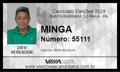 Candidato MINGA 2024 - SANTA BÁRBARA DO PARÁ - Eleições