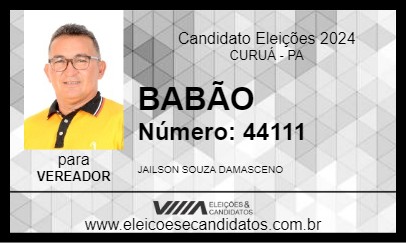 Candidato BABÃO 2024 - CURUÁ - Eleições