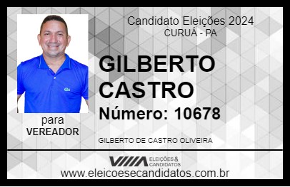 Candidato GILBERTO CASTRO 2024 - CURUÁ - Eleições