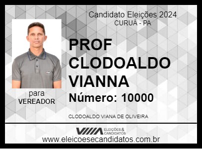 Candidato PROF CLODOALDO VIANNA 2024 - CURUÁ - Eleições