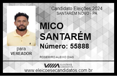 Candidato MICO SANTARÉM 2024 - SANTARÉM NOVO - Eleições