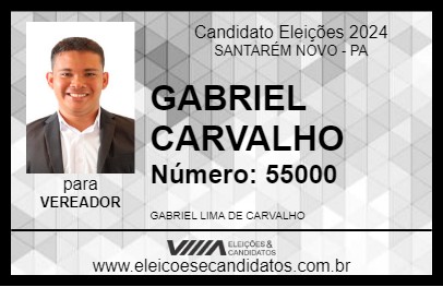 Candidato GABRIEL CARVALHO 2024 - SANTARÉM NOVO - Eleições