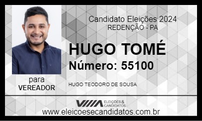 Candidato HUGO TOMÉ 2024 - REDENÇÃO - Eleições