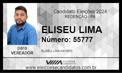 Candidato ELISEU LIMA 2024 - REDENÇÃO - Eleições