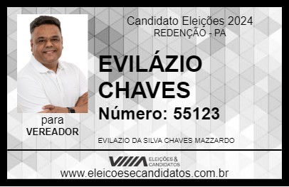 Candidato EVILÁZIO CHAVES 2024 - REDENÇÃO - Eleições