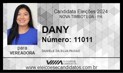 Candidato DANY 2024 - NOVA TIMBOTEUA - Eleições