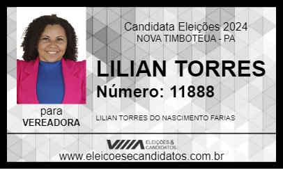 Candidato LILIAN TORRES 2024 - NOVA TIMBOTEUA - Eleições