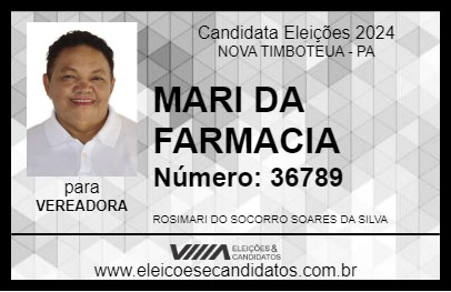 Candidato MARI DA FARMACIA 2024 - NOVA TIMBOTEUA - Eleições