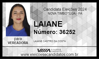 Candidato LAIANE 2024 - NOVA TIMBOTEUA - Eleições