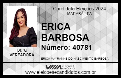 Candidato ERICA BARBOSA 2024 - MARABÁ - Eleições