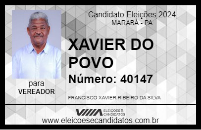 Candidato XAVIER DO POVO 2024 - MARABÁ - Eleições