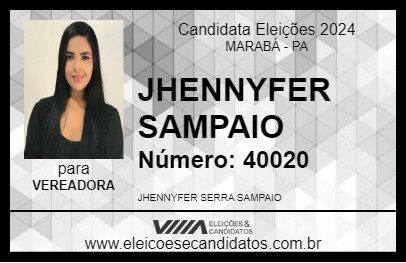 Candidato JHENNYFER SAMPAIO 2024 - MARABÁ - Eleições