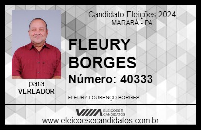 Candidato FLEURY BORGES 2024 - MARABÁ - Eleições