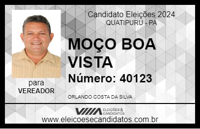 Candidato MOÇO BOA VISTA 2024 - QUATIPURU - Eleições