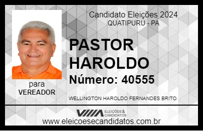 Candidato PASTOR HAROLDO 2024 - QUATIPURU - Eleições