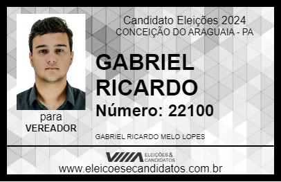 Candidato GABRIEL RICARDO 2024 - CONCEIÇÃO DO ARAGUAIA - Eleições