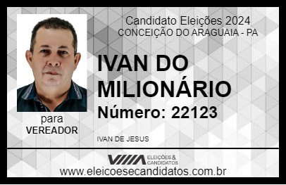 Candidato IVAN DO MILIONÁRIO 2024 - CONCEIÇÃO DO ARAGUAIA - Eleições