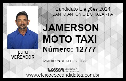 Candidato JAMERSON MOTO TAXI 2024 - SANTO ANTÔNIO DO TAUÁ - Eleições