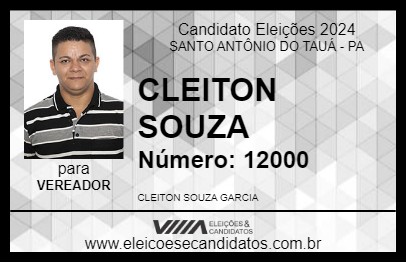 Candidato CLEITON SOUZA 2024 - SANTO ANTÔNIO DO TAUÁ - Eleições