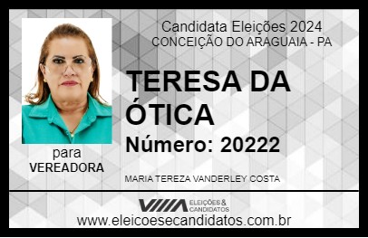 Candidato TERESA DA ÓTICA 2024 - CONCEIÇÃO DO ARAGUAIA - Eleições