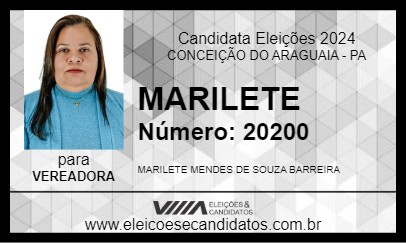 Candidato MARILETE 2024 - CONCEIÇÃO DO ARAGUAIA - Eleições