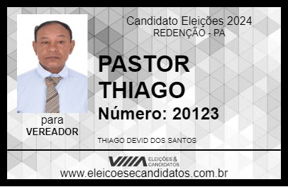 Candidato PASTOR THIAGO 2024 - REDENÇÃO - Eleições