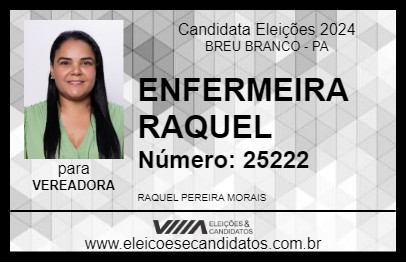 Candidato ENFERMEIRA RAQUEL 2024 - BREU BRANCO - Eleições