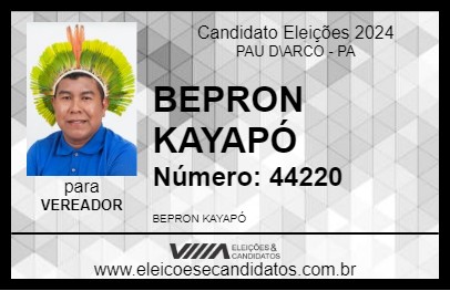 Candidato BEPRON KAYAPÓ 2024 - PAU D\ARCO - Eleições