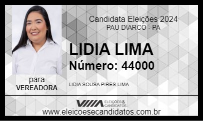 Candidato LIDIA LIMA 2024 - PAU D\ARCO - Eleições