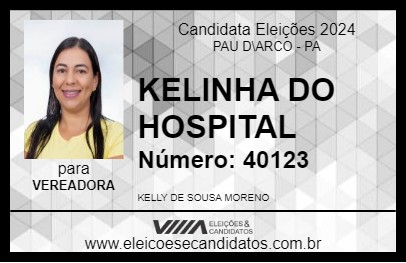 Candidato KELINHA DO HOSPITAL 2024 - PAU D\ARCO - Eleições