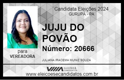 Candidato JUJU DO POVÃO 2024 - GURUPÁ - Eleições