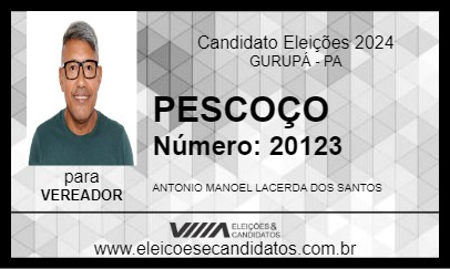 Candidato PESCOÇO 2024 - GURUPÁ - Eleições